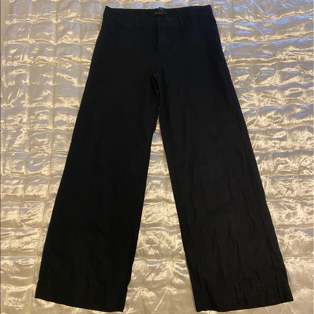 Kenneth Cole black linen wide leg pants size 4